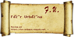 Für Urbána névjegykártya